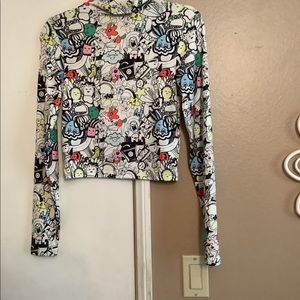 Top shop doodle long sleeve tee